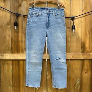 Gap High Rise Cigarette Jeans Distressed sz 30P